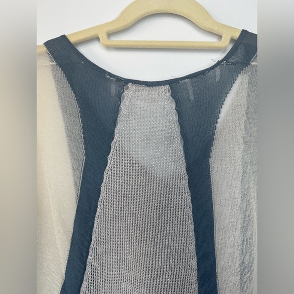 Helmut Lang Gray Blue Sheer Mesh Knit Sweater – Size Petite - Picture 11 of 17
